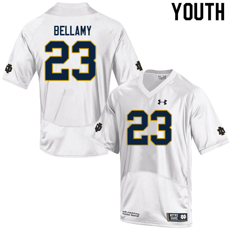 Youth #23 Jayden Bellamy Notre Dame Fighting Irish College Football Jerseys Sale-White - Click Image to Close
